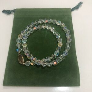 Vintage SAL Swarovski Icy Aurora Borealis Beaded iridescent Signed SAL